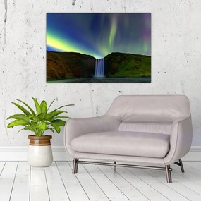 Obraz - Polárna žiara na Islande (90x60 cm)