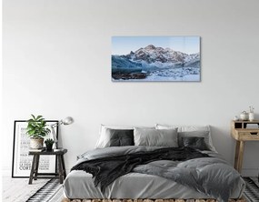 Sklenený obraz Horské zimné jazero 120x60 cm