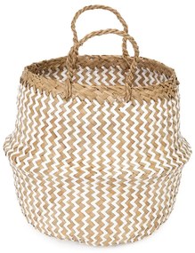 Svetlý úložný košík z morskej trávy Compactor Zic Zac, ⌀ 27 cm