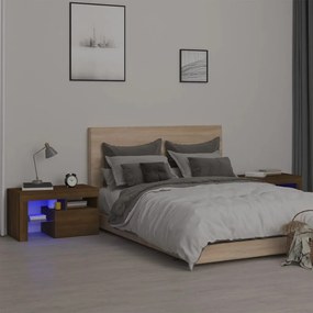 Nočné stolíky s LED svetlami 2 ks hnedý dub 70x36,5x40 cm 3152777