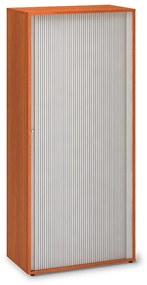 Vysoká skriňa ProOffice, žalúziové dvere 80 x 45 x 178 cm, čerešňa