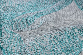 Moderný koberec DE LUXE 621 Sieť - Štrukturálny sivý / verde