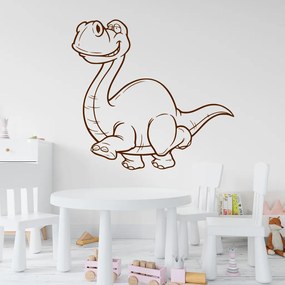 Veselá Stena Samolepka na stenu na stenu Brontosaurus Farba: černá