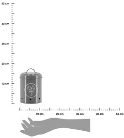 Kovová nádoba na cesnak Vintage Gray, 17,5x11,5 cm