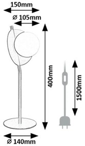 Rabalux 74221 dizajnová stolná lampa Jules, G9, 1x max. 5W, IP20