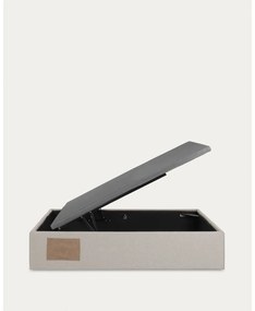 Béžová čalúnená jednolôžková posteľ s úložným priestorom 90x190 cm Matters – Kave Home