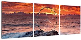 Obraz mora (s hodinami) (90x30 cm)