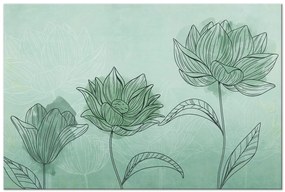 Artgeist Obraz - Three Flowers (1 Part) Wide Veľkosť: 90x60, Verzia: Na talianskom plátne