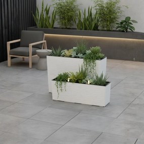 PLASTOVÝ KVETINÁČ BLOOM RIFLO 36X56X20 CM KRÉMOVÁ