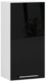Horná kuchynská skrinka OLIWIA W 40 H720 biela / čierna, lesk