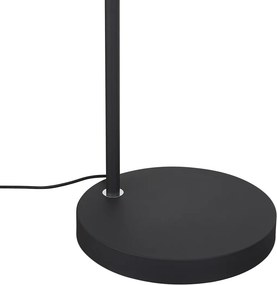 Japandi vonkajšia stojaca lampa čierna s tienidlom z lana IP44 - Arc Jayla