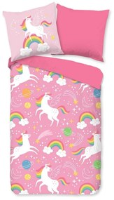 Ružové detské obliečky na jednolôžko z mikrovlákna 140x200 cm – Good Morning