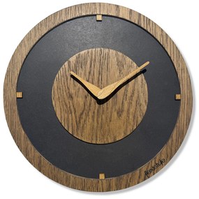 Dekorstudio Drevené hodiny na stenu Oak Flow - hnedé 30cm