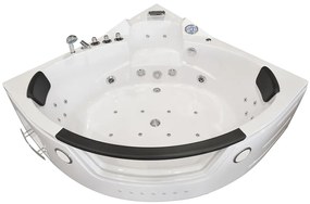 M-SPA - Kúpeľňová vaňa s hydromasážou biela 2-miestna 157 x 157 x 67 cm (MSPA10632-XL)