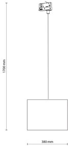 Luster na lanku 3-fáz. lišto. systému TRACER 1xE27/15W/230V pr. 38 cm čierna