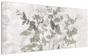 Obraz - Rastliny v omietke (120x50 cm)