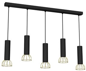 Luster na lanku DANTE 5xGU10/25W/230V čierna/zlatá