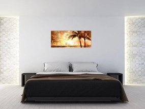 Obraz - Palmy na pláži (120x50 cm)