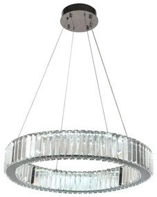 LED Stmievateľný luster na lanku LED/40W/230V 3000-6500K chróm + diaľkové ovládanie