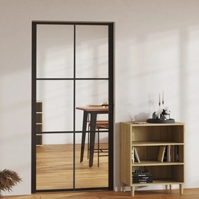 Interiérové dvere ESG sklo a hliník 102,5x201,5 cm čierne
