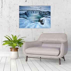 Sklenený obraz - Vodopád Bohov, Island (70x50 cm)
