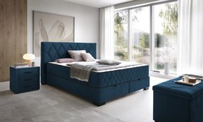 Posteľ Reve 160x200 cm, námornícka modrá látka