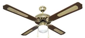Eurolamp Stropný ventilátor 1xE27/70W/230V pr. 132 cm hnedá/zlatá EU0156