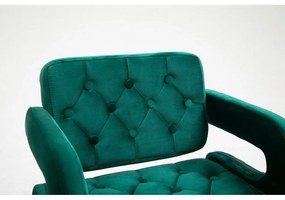 LuxuryForm DESIGN Kreslo ADRIA VELUR na zlatom kríži - zelené