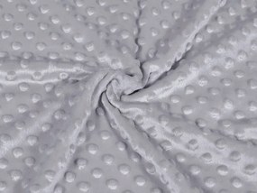 Detská látka Minky 3D bodky MKP-048 Sivá - šírka 150 cm