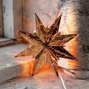 STAR TRADING Plechová svietiaca hviezda Copper Mini