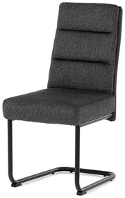 Autronic - Židle jídelní, taštičkové pružiny v sedáku, madlo na opěráku, tmavě šedá látka, černý kov - DCL-P3107 GREY2 AKCE