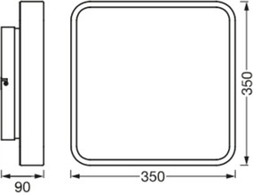 OSRAM OSRAM, ORBIS BACKLIGHT stropné svietidlo, 350x350mm, WIFI RGB + stmievateľné, OSRAM, 2800lm, 28W, IP20, biela, AC314090255