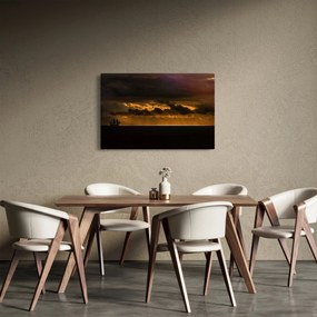 Obraz plachetnice pri západe slnka (90x60 cm)