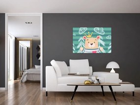 Obraz - Macko v lese (90x60 cm)
