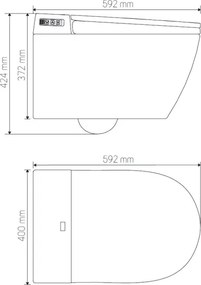 Závesné WC s bidetom 1600W/230V + toaletné sedadlo + tlačidlo + modul + podložka + DO