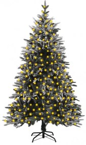 vidaXL Umelý vianočný stromček s LED a vločkami snehu 240 cm PVC a PE-