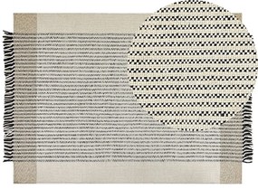 Vlnený koberec 140 x 200 cm béžová/čierna DIVARLI Beliani