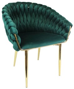 Zelená zamatová jedálenská stolička LUX 83cm