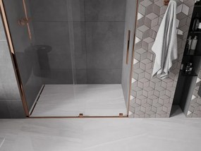 Mexen Velar, posuvné dvere do otvoru 130x200 cm, 8mm číre sklo, ružové zlato, 871-130-000-01-60