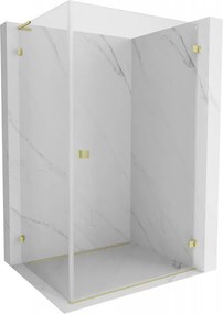 Mexen Lunar-B L, 1-krídlový sprchový kút, pravý, 100 x 90 cm, 8mm číre sklo, zlatý matný profil, 832L-100-090-55-00-P