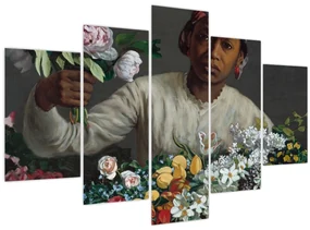 Obraz - Frédéric Bazille, Young Woman with Peonies, reprodukcia (150x105 cm)