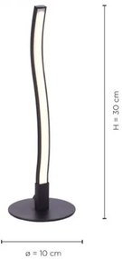 Leuchten Direkt 15128-18 - LED Stolná lampa WAWE LED/3W/230V čierna