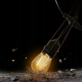 LED Vonkajší dekoratívny reťaz 5xE27/1W/230V 5,94 m IP44 čierna