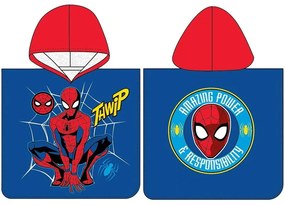 Chlapčenské plážové pončo Spider-man - motív Twhip - 100% bavlna - 50 × 115 cm - pre deti od 3 do 6 rokov