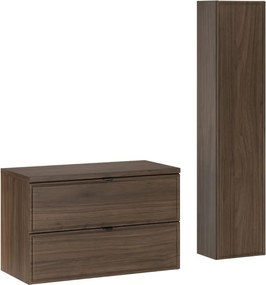 Kúpeľňová zostava Villa s doskou a skrinkami 80 cm orech