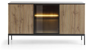 Komoda Sento s LED osvetlením 154 cm dub wotan/čierna II