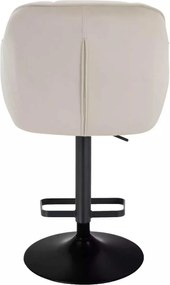 LuxuryForm DESIGN Barová stolička AVOLA VELUR na čiernom tanieri - krémová