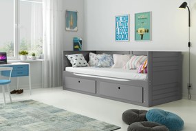 Interbeds Hermes Skladacia detská posteľ 80x160 grafitová (po rozložení 160x200cm)
