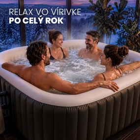 Nafukovacia vírivka OASIS pre 6 osôb, štvorcová, čierna Casaria