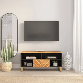 TV skrinka hnedo-čierna 100x33,5x46 cm masívne mango 356799